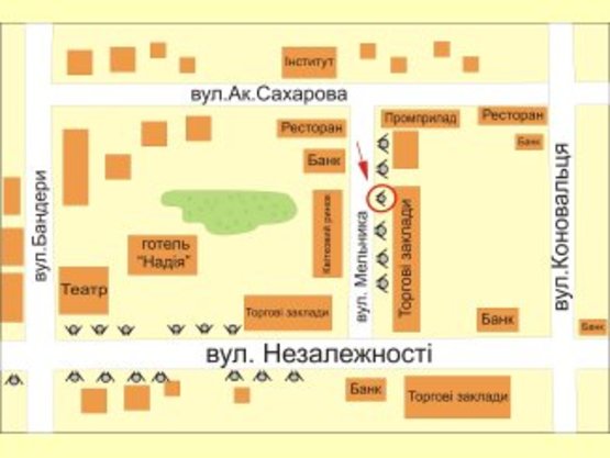 Схема рекламної площини за адресою вул. Мельника №4 ст Б