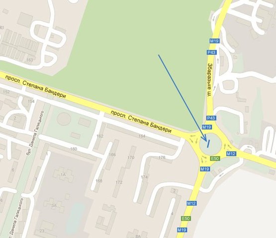 Схема рекламної площини за адресою перехрестя «Збаразьке кільце»