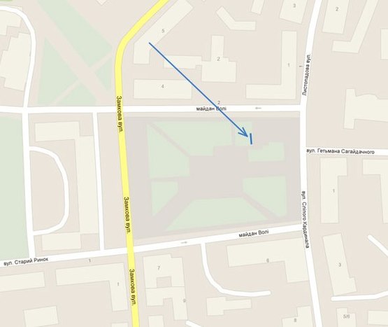 Схема рекламной плоскости по адресу майдан Волі