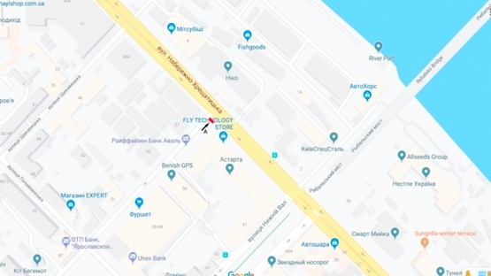 Схема рекламной плоскости по адресу ул. Ярославская/ул. Набережно-Крещатицкая БЦ "ASTARTA"