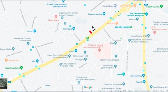 Схема рекламной плоскости по адресу б-р Дружбы Народов, 19 (возле Дома Мебели) - "Асвио Банк"