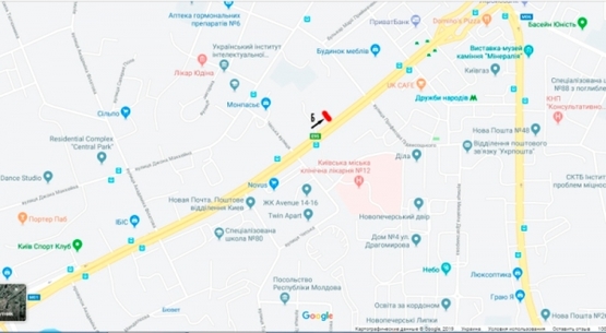 Схема рекламной плоскости по адресу б-р Дружбы Народов, 19 (возле Дома Мебели) - "Асвио Банк"