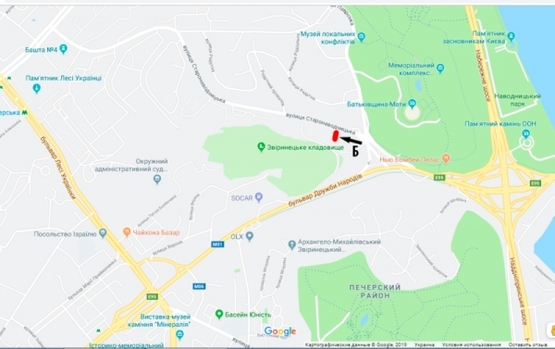 Схема рекламної площини за адресою ул. Старонаводницкая/площадь ГВОВ