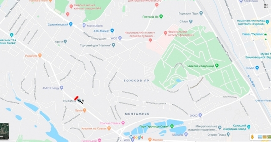 Схема рекламной плоскости по адресу просп. Валерия Лобановского, 94, в напр. Севастопольской площади