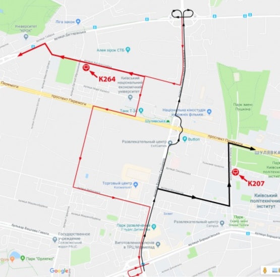 Схема рекламной плоскости по адресу Ул. Янгеля, напротив дома №4. НТУУ "КПИ", студенческий городок, учебные корпуса