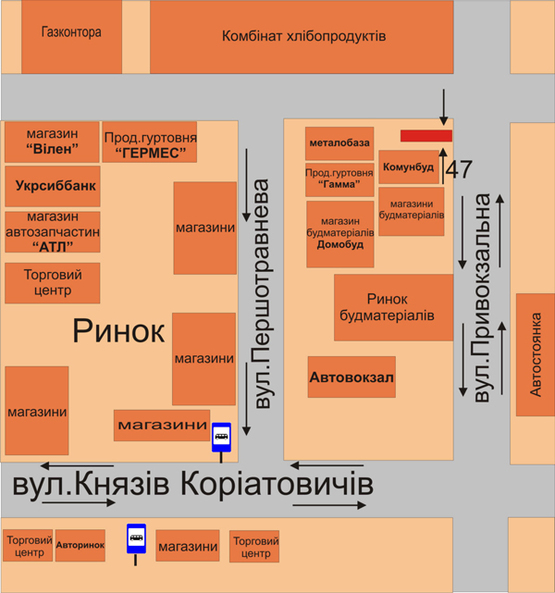 Схема рекламной плоскости по адресу перехрестя вул. Привокзальна та Д.Галицького