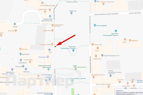 Схема рекламної площини за адресою бульвар Т. Шевченка