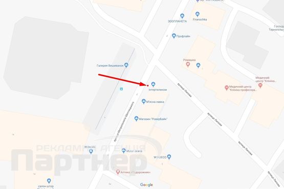 Схема рекламной плоскости по адресу Шептицького