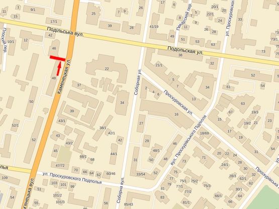 Схема рекламной плоскости по адресу Ул.Каменецкая (напротив ТЦ "Либидь Плаза") №1