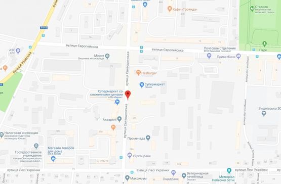 Схема рекламної площини за адресою Вишневе, вул.Святошинська, біля Новуса