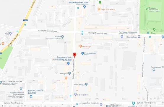 Схема рекламної площини за адресою Вишневе, вул.Святошинська, біля Новуса