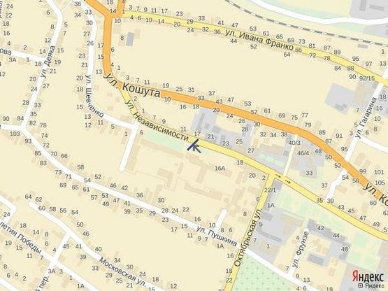 Схема рекламної площини за адресою вул. Незалежності, біля Надра, Коопінвест та Індекс банків