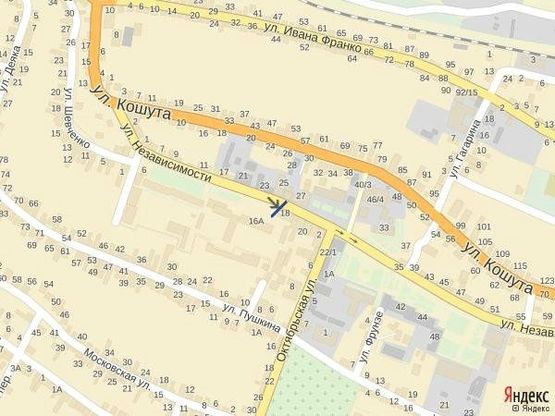 Схема рекламної площини за адресою вул. Незалежності, біля Надра, Коопінвест та Індекс банків