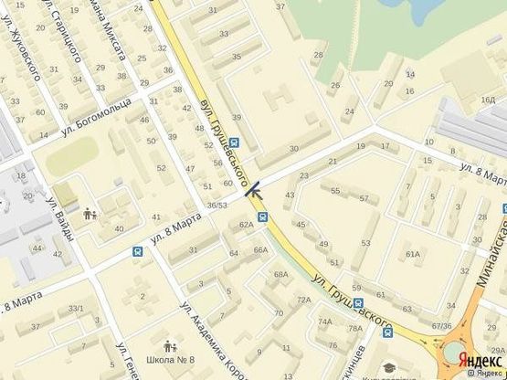 Схема рекламной плоскости по адресу м.Ужгород вул.8-го Березня