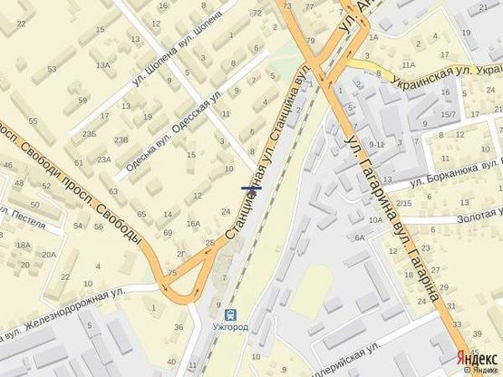 Схема рекламной плоскости по адресу м.Ужгород вул.Станційна, біля жд вокзалу, маг.BUDMIX