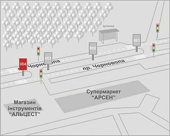 Схема рекламної площини за адресою Чорновола пр-т, 95