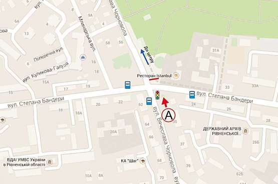 Схема рекламной плоскости по адресу Чорновола -  Бандери ст А