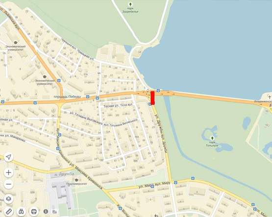 Схема рекламной плоскости по адресу Мазепи - вул. Дружби