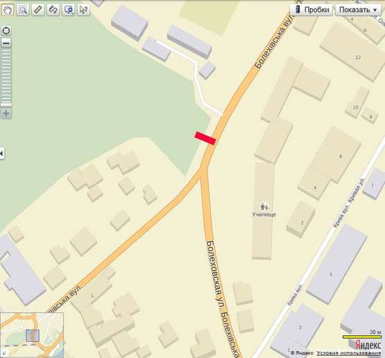 Схема рекламной плоскости по адресу Болехівська (парк Шевченко) №1 Б