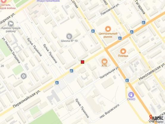 Схема рекламної площини за адресою ул. Первомайская, район пиццерии Челентано