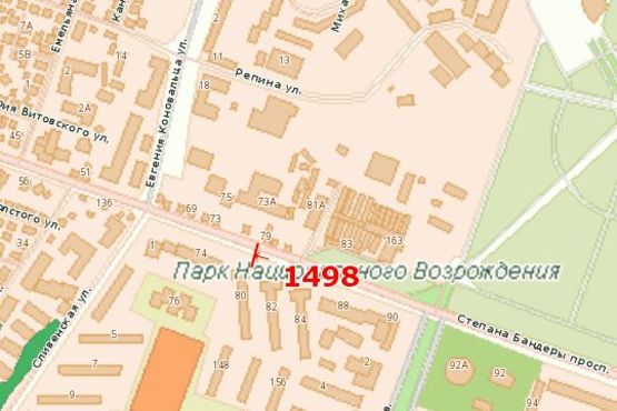 Схема рекламной плоскости по адресу Степана Бандери просп., 78