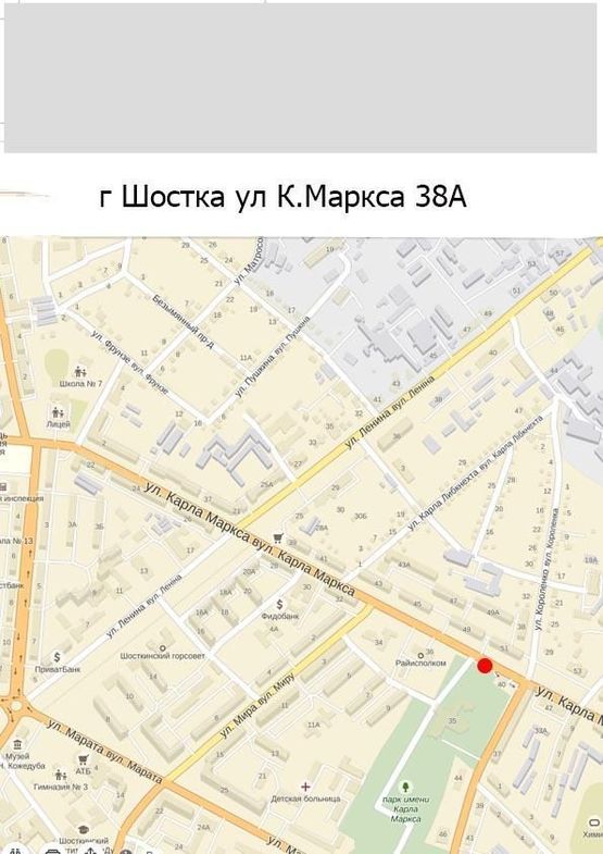 Схема рекламної площини за адресою ул. Карла Маркса, 38