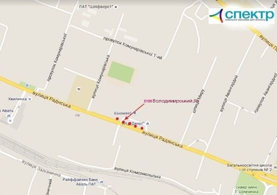 Схема рекламной плоскости по адресу пр-т Володимирський, 19, біля Київської Русі