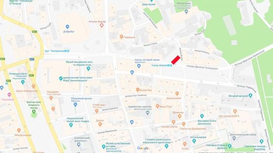 Схема рекламной плоскости по адресу Вічева  -  Гонти ( до ринку "добробут")