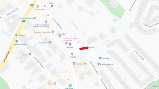 Схема рекламной плоскости по адресу Снопківська-Кубійовича ( Стрийський ринок)