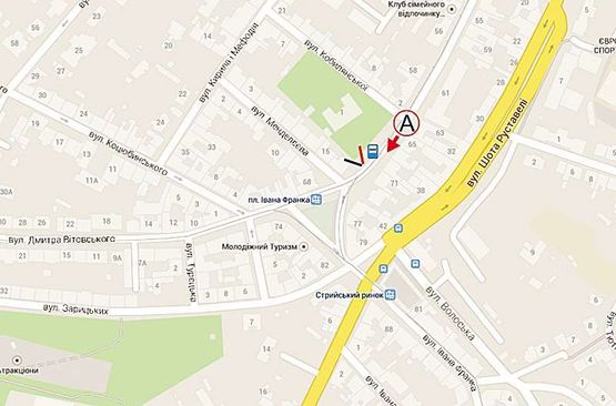 Схема рекламной плоскости по адресу Франка