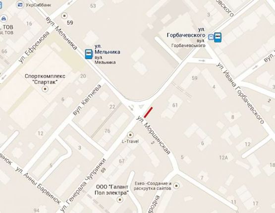 Схема рекламной плоскости по адресу Генерала Чупринки - вул. Мельника -  вул. Моршинська