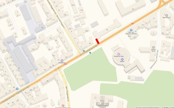 Схема рекламной плоскости по адресу Городоцька, 42 (напроти цирку, з центру)