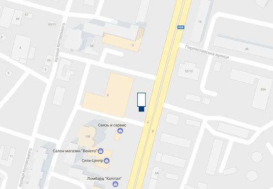 Схема рекламной плоскости по адресу пр. Свободы (60 лет Октября), район д.№10, у квт. 101