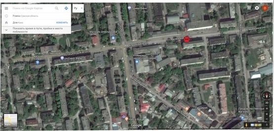 Схема рекламної площини за адресою Коржевская, 115