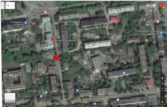 Схема рекламной плоскости по адресу Аптекарская,4