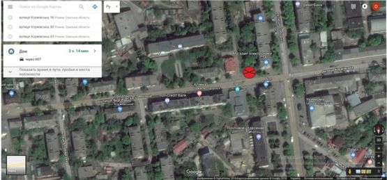 Схема рекламной плоскости по адресу Коржевская, 96а