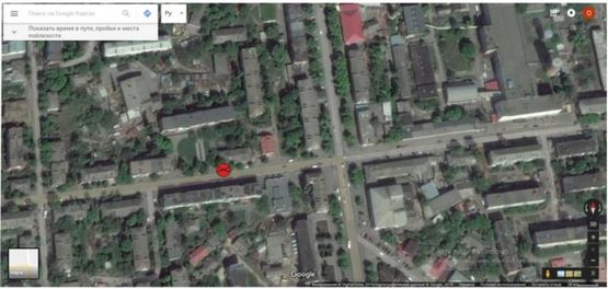 Схема рекламної площини за адресою Коржевская, 96