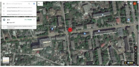 Схема рекламной плоскости по адресу Коржевская, 84