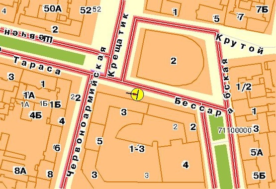 Схема рекламной плоскости по адресу Бессарабская площадь