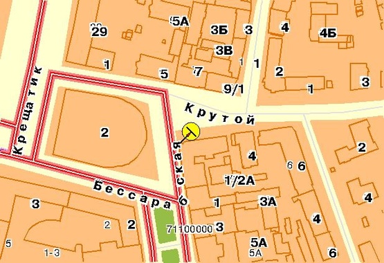 Схема рекламної площини за адресою Бассейная ул., 1/2