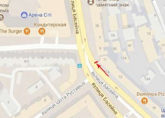 Схема рекламної площини за адресою Басейна вул.   9