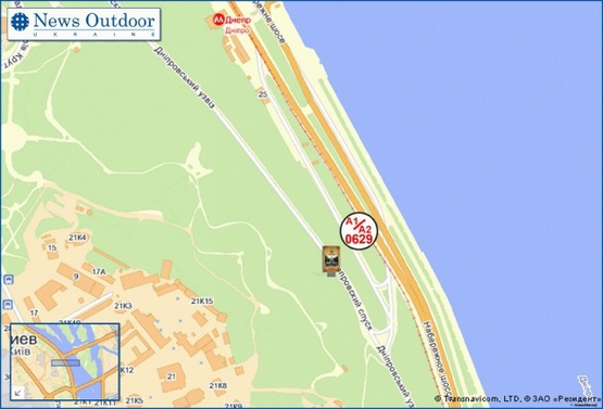 Схема рекламної площини за адресою Днепровский спуск, к Набережной, из центра