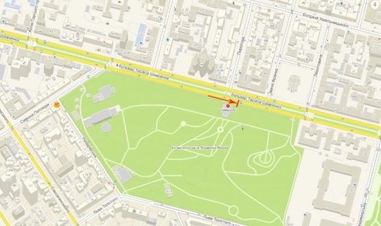 Схема рекламной плоскости по адресу Шевченка Тараса бульв. ст.метро "Університет"