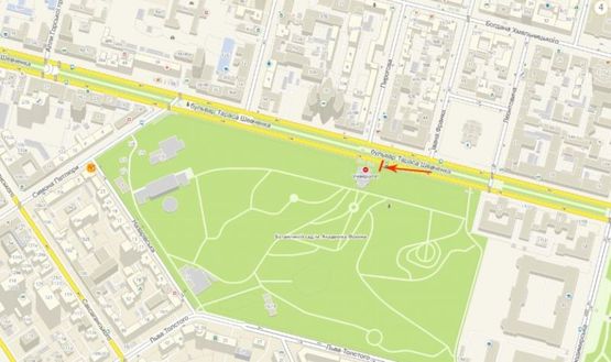 Схема рекламної площини за адресою Шевченка Тараса бульв. ст.метро "Університет"