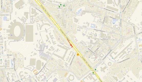 Схема рекламной плоскости по адресу Лесі Українки бульв. 22