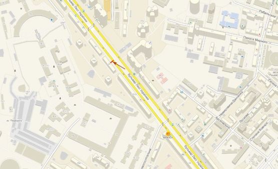 Схема рекламної площини за адресою Леси Украинки бул. 20