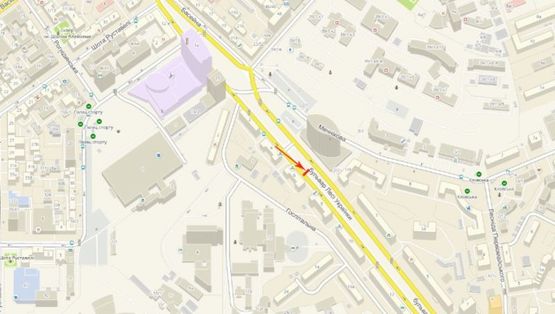 Схема рекламной плоскости по адресу Лесі Українки бульв. 6 бульварна частина