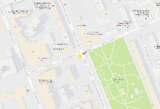 Схема рекламной плоскости по адресу Большая Васильковская ул. 124, возле ул.Тверская, из центра