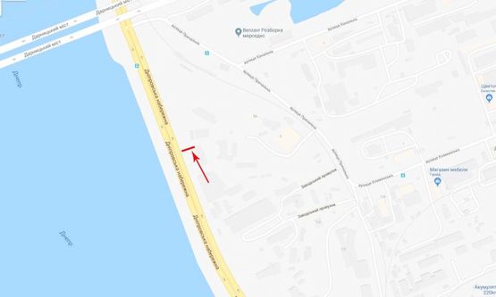 Схема рекламної площини за адресою Днепровская набережная