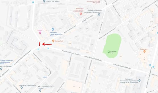 Схема рекламної площини за адресою Ванды Василевской ул./ул. Маршала Рыбалко